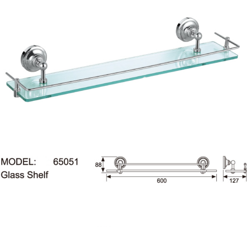 bathroom glass shelf