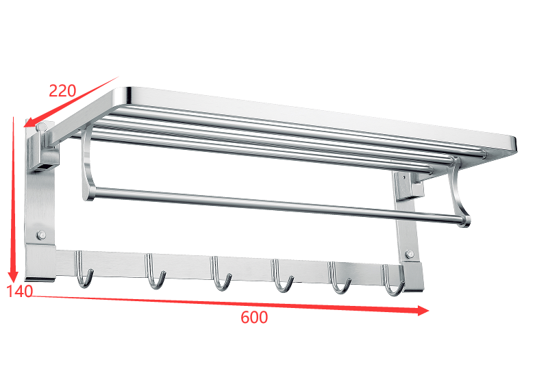 ALUMINUM TOWEL RACK