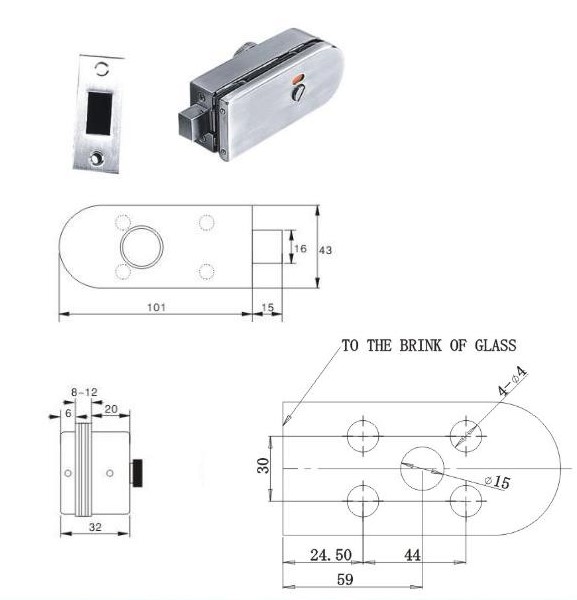 glass door latch