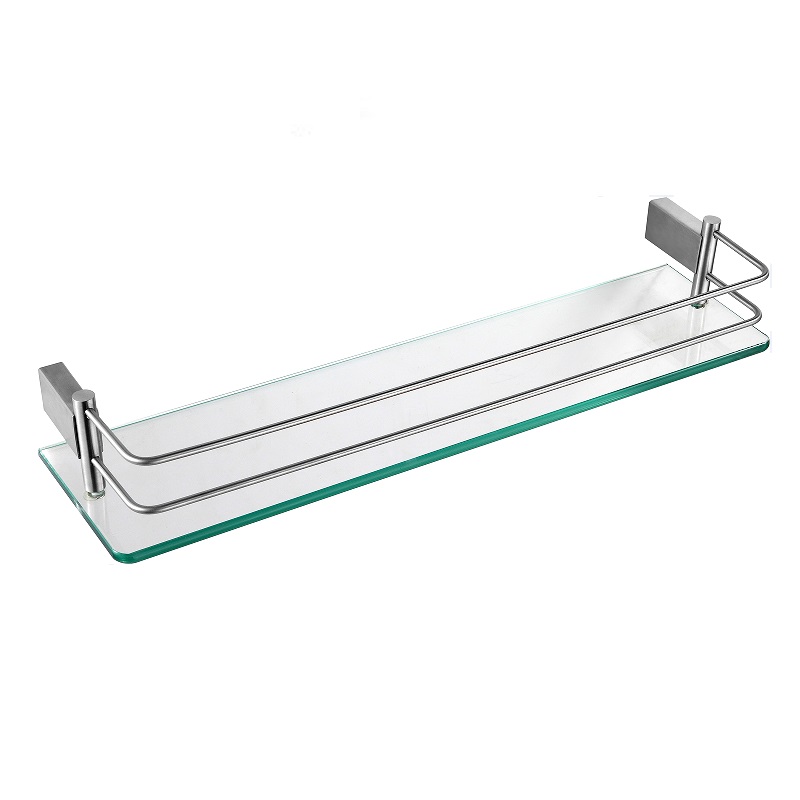 GLASS SHELF WITH RAILING