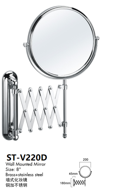 Bathroom wall mounted makeup mirror