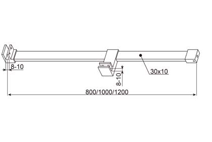 SQUARE SHOWER SUPPORT BAR