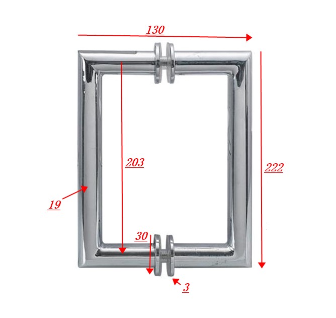 square shower door handle