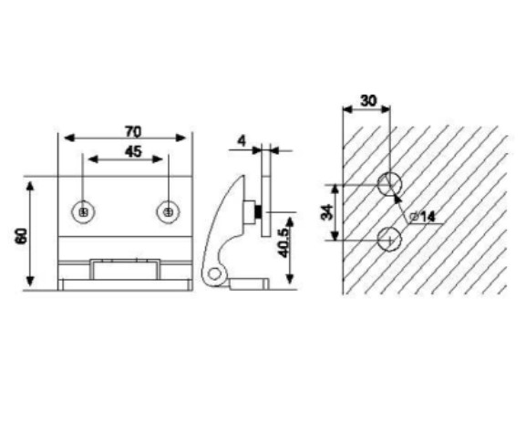 brass wall to glass shower hinge