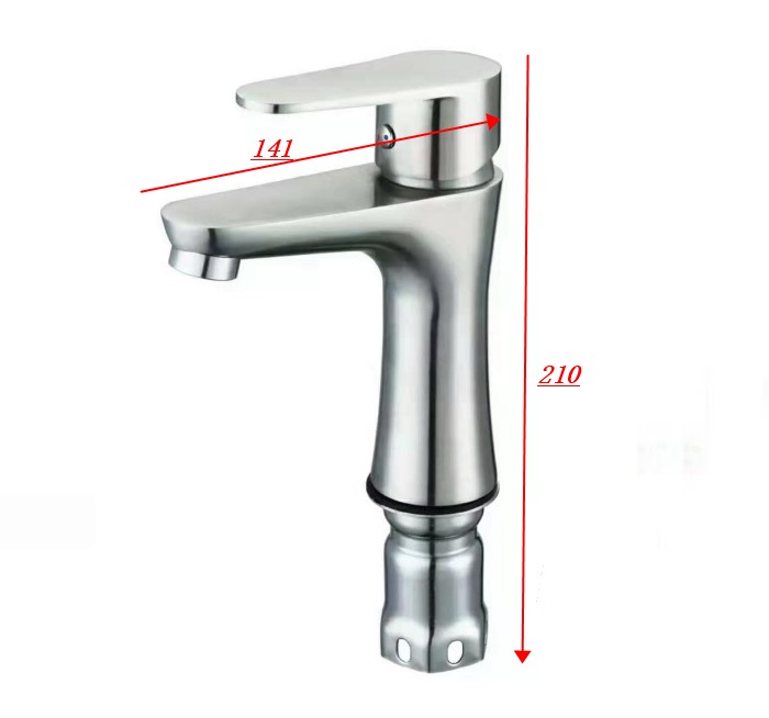 Stainless steel basin faucet