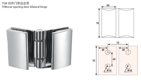 Open Inward Hinge Stainless steel wall to glass inward open frameless shower door hinge ...
