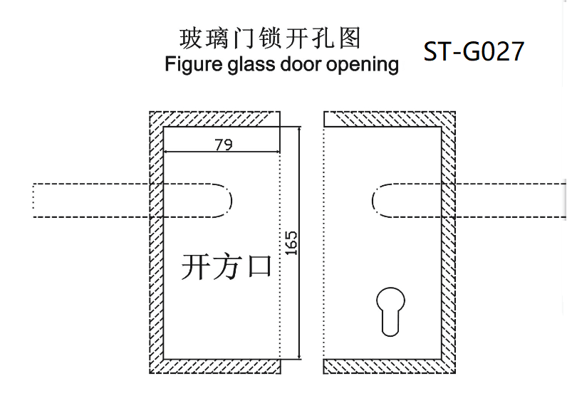Stainless steel G027 satin or polished wall to glass door lock with ...